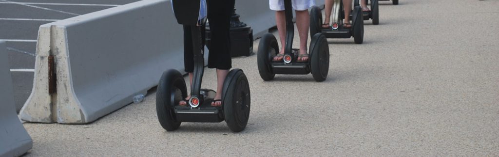 Segways on sidewalk