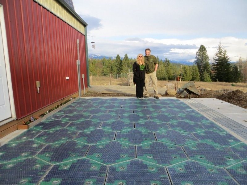 Parking lot prototype of the Solar Roadway project