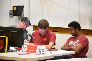 ISU's team in competition, from left, Justin Cyr, Jacob Warner, and Ashirwad Barnwal