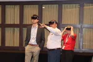 FHWA’s Ben Rivers gives a demonstration on Advanced Geotechnical Methods in Exploration in between sessions using a HoloLens visualization tool.