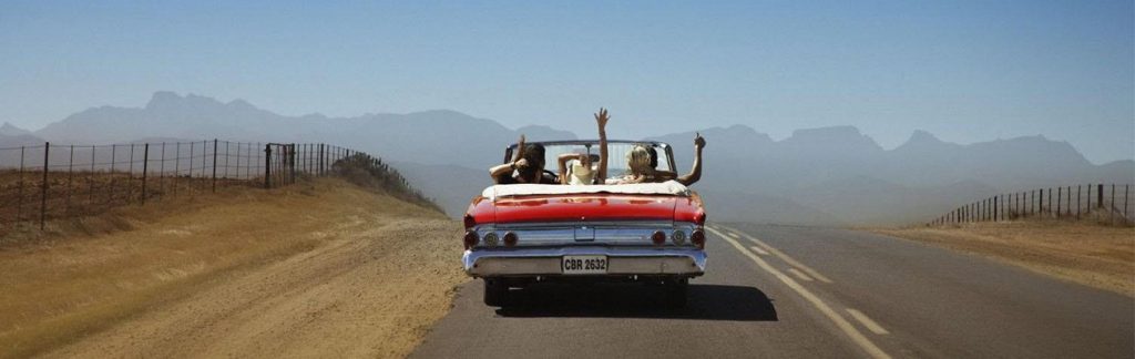 Convertible on rural road