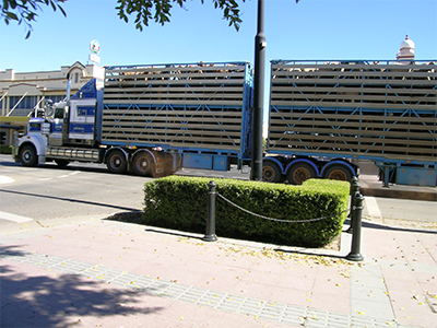 Truck carrying livestock