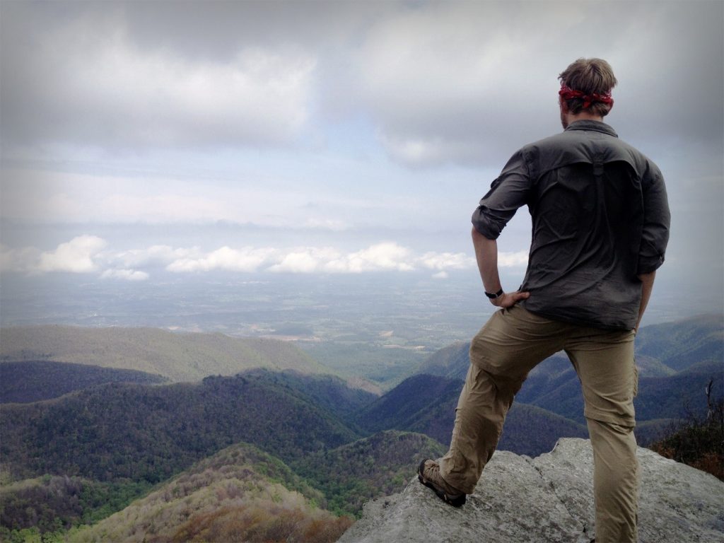 Thru-hiker enjoying the view