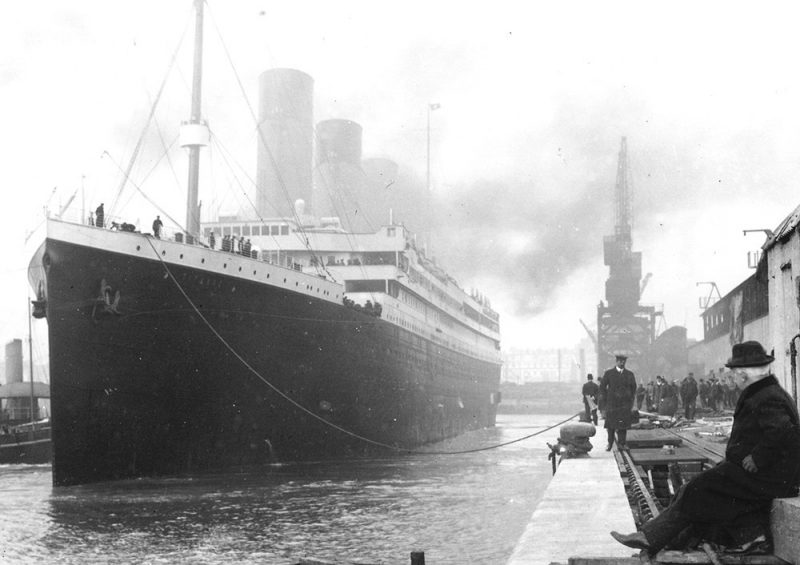 Titanic at the docks in Southampton, England, April 1912