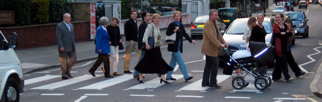 Busy crosswalk