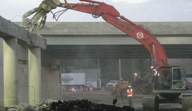 Bridge construction usually requires work zones or road closures.