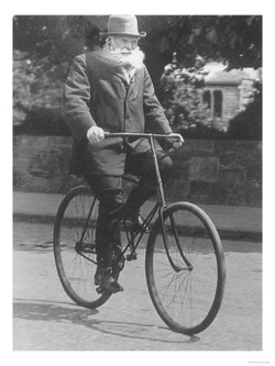 Dunlop on a bicycle, circa 1915