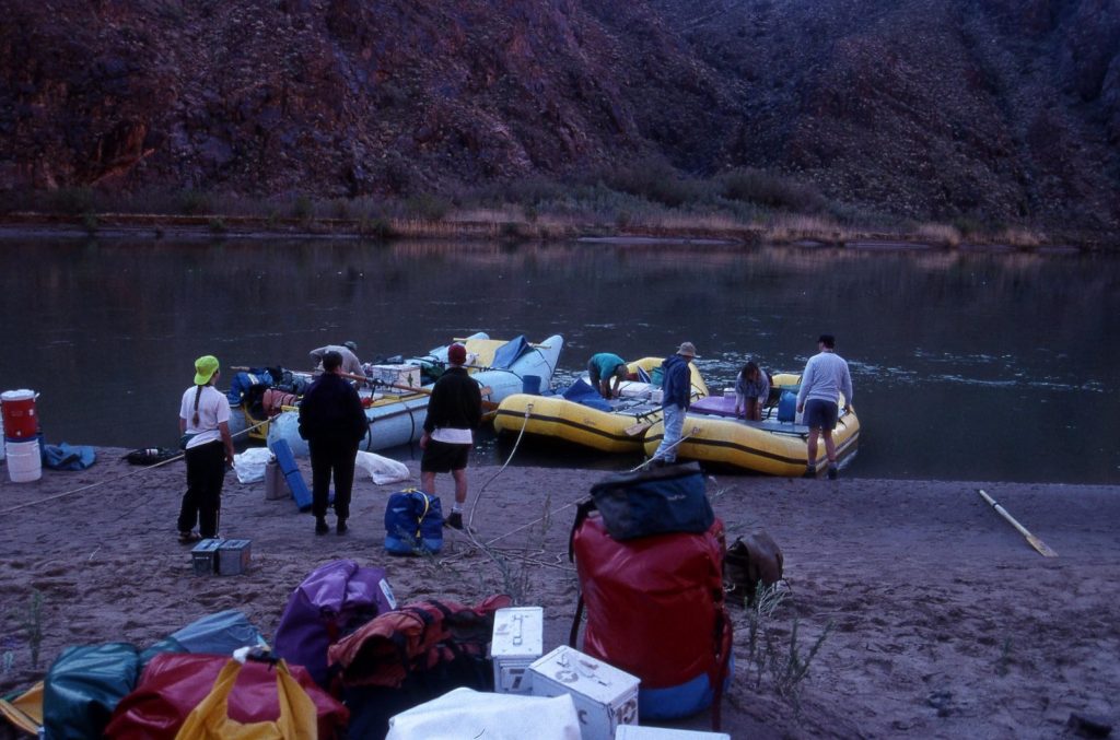 Loading up the rafts