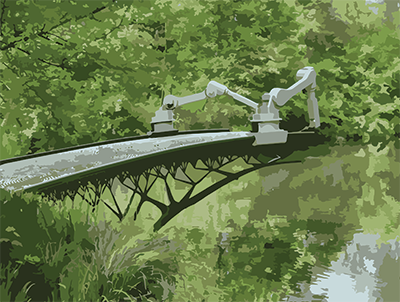 3D printed bridge prototype by MX3D