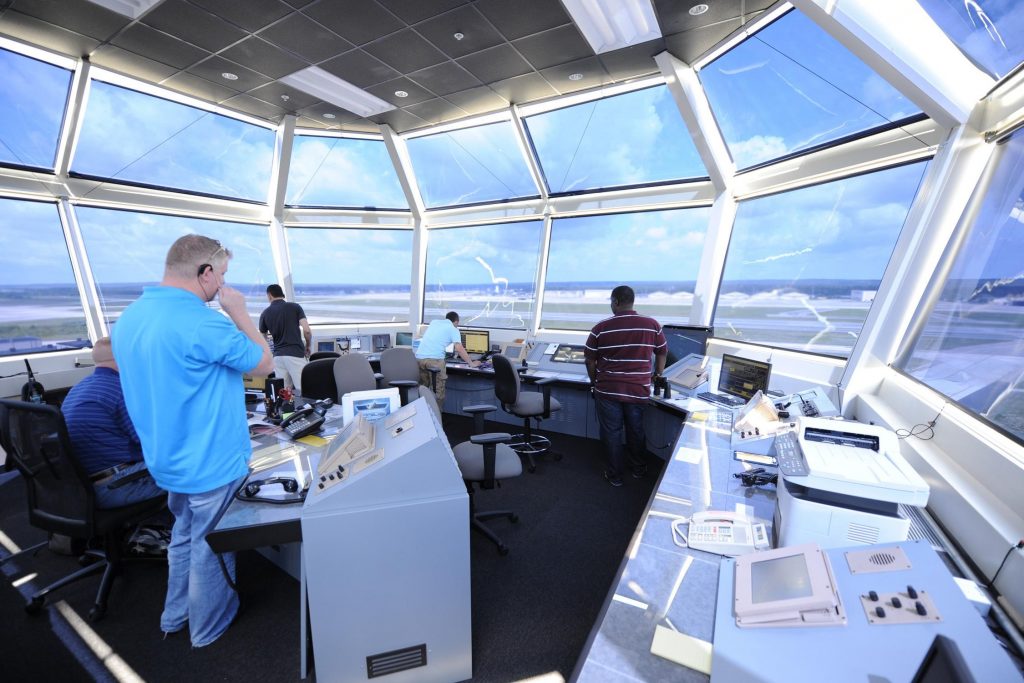 Inside a control tower