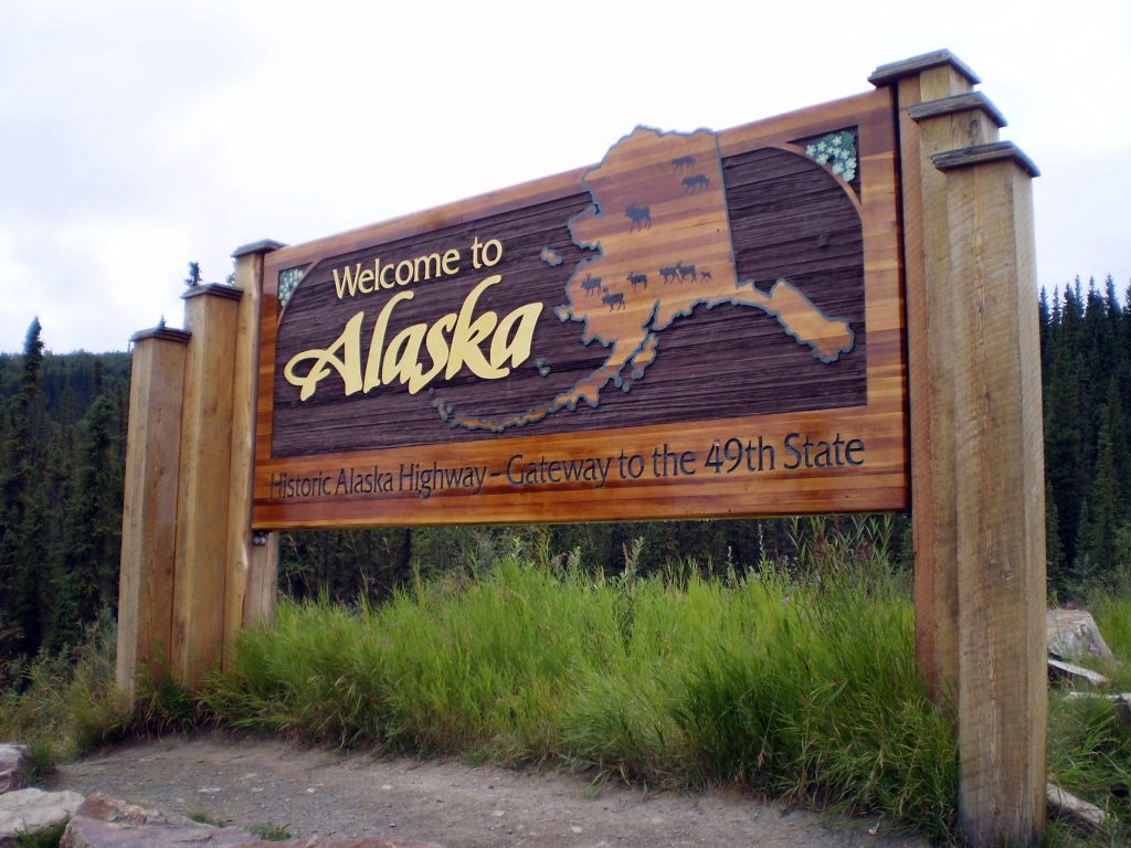 Alaskian highway sign