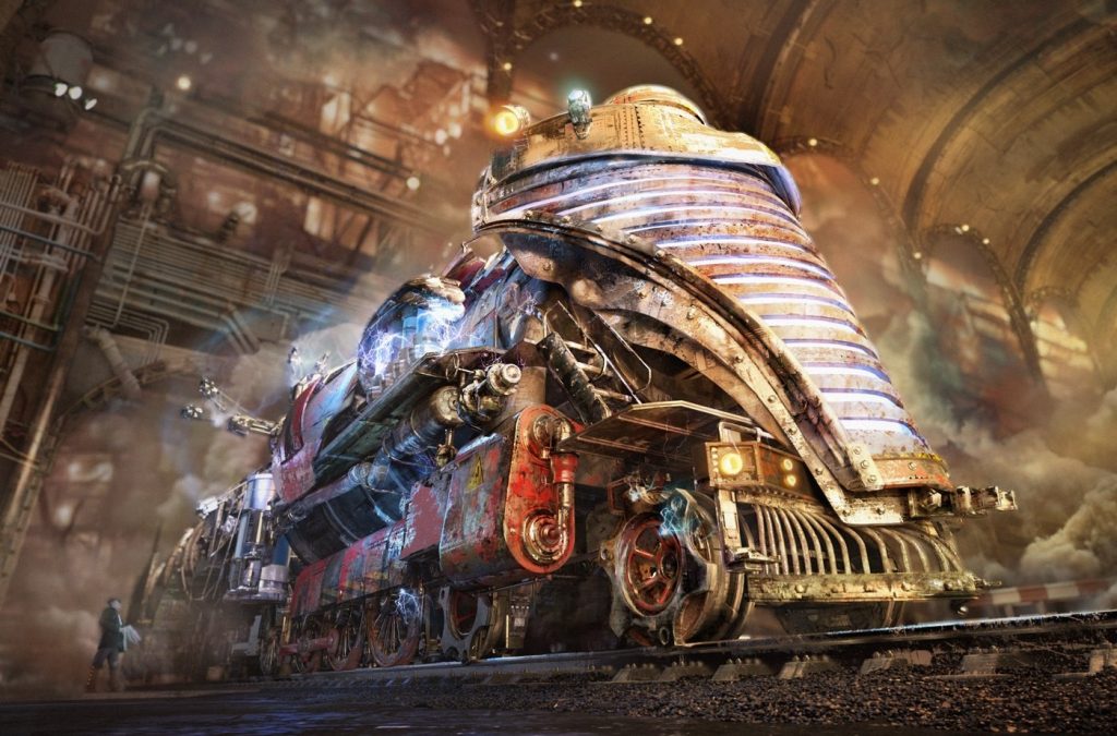 “Steampunk World” steam train visualization done by Gleb Alexandrov