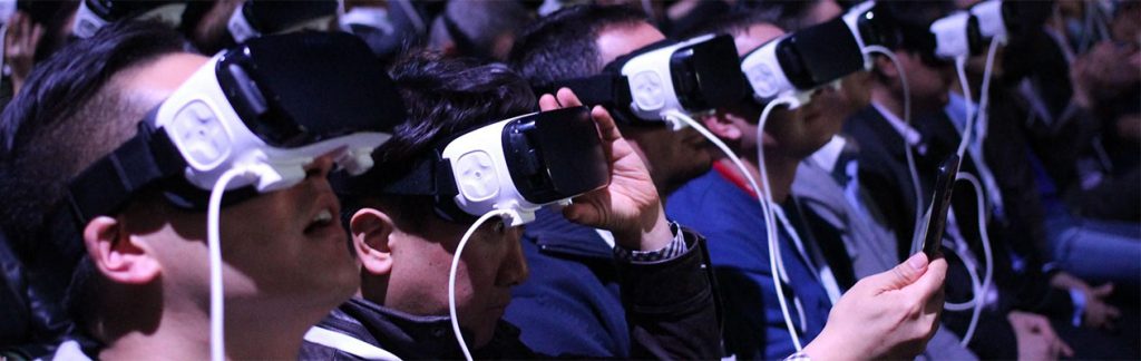 Crowd with VR goggles