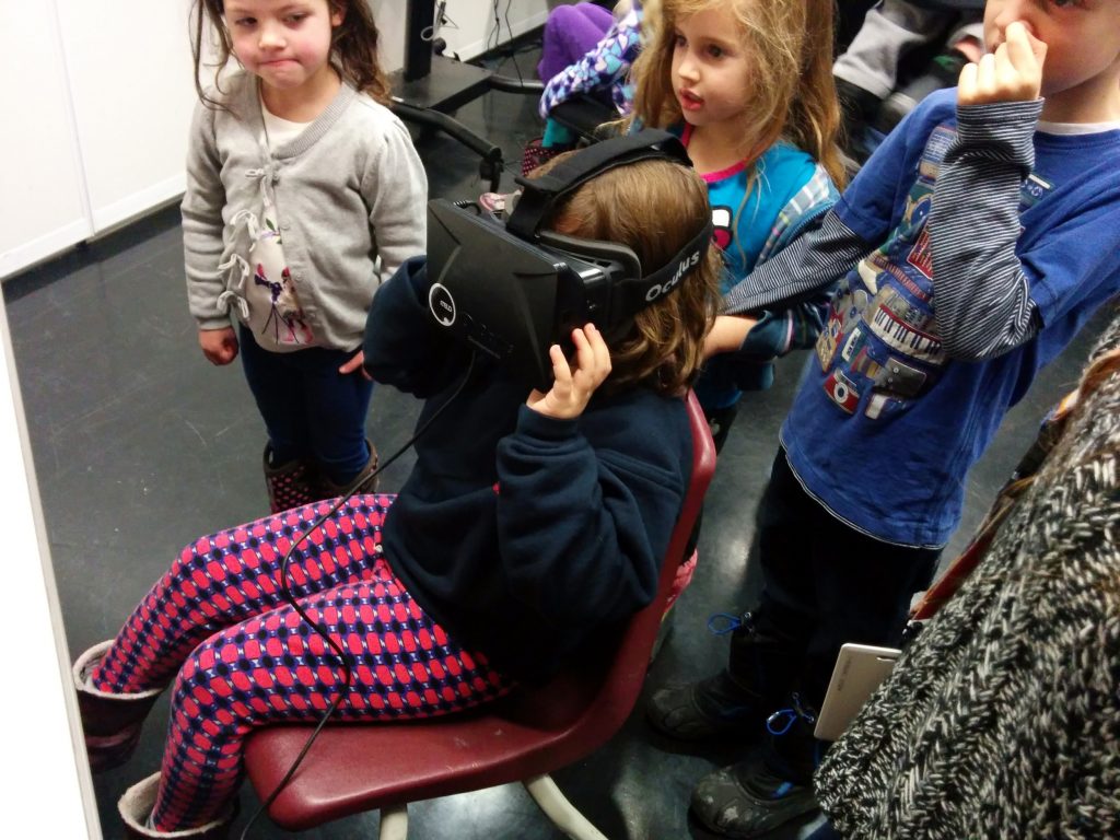 Kids try out the Oculus Rift