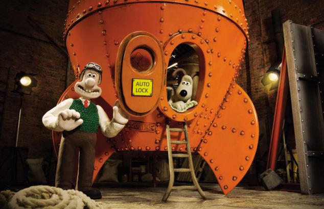 Wallace and Gromit blast off? Screenshot from A Grand Day Out