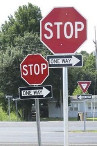 Use of larger stop signs