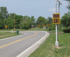 A speed display sign used in the seven-state study